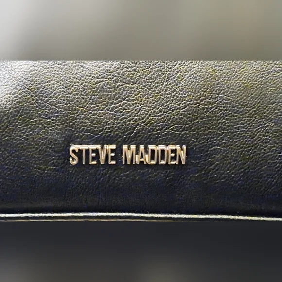 NWT Steve Madden BBRONX Satchel - Black Moto Studded Bag with Chain - Picture 3 of 15